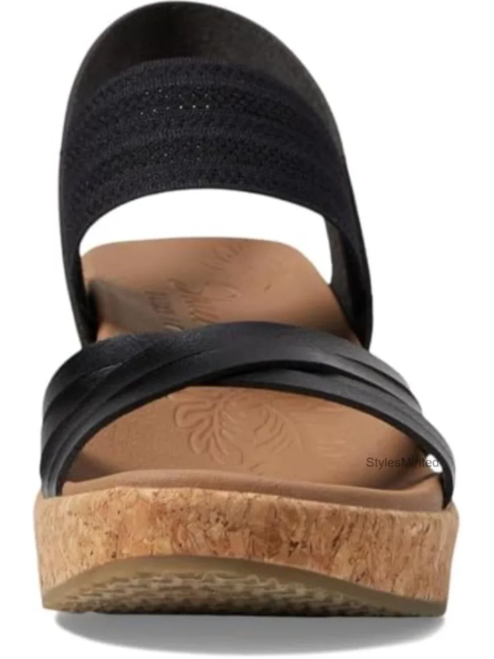 Women's Strappy Wedge Sandals with 3-Inch Heel, Vegan Cork